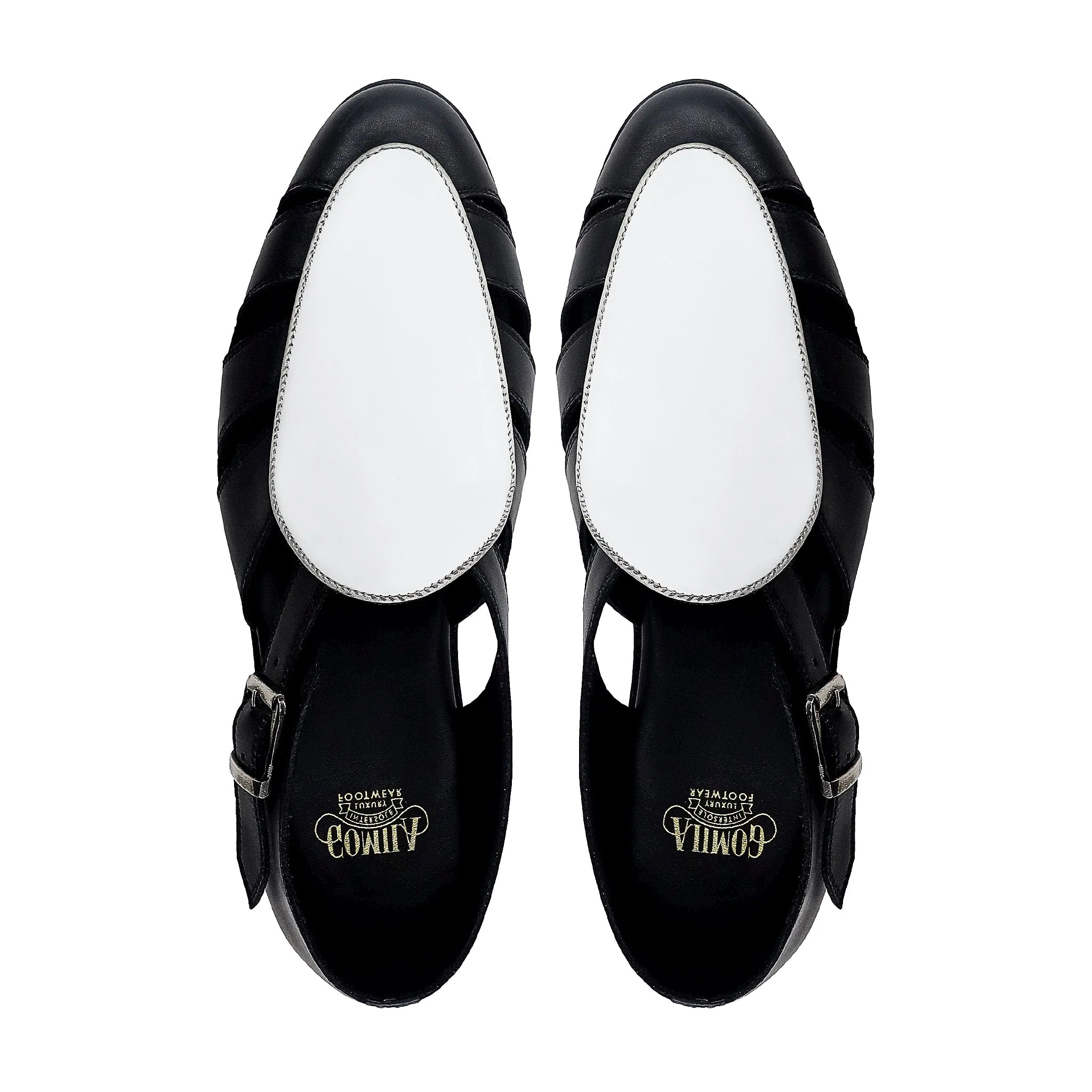 Pedri - Men's Black and White Calf Leather Sandal - Image 3