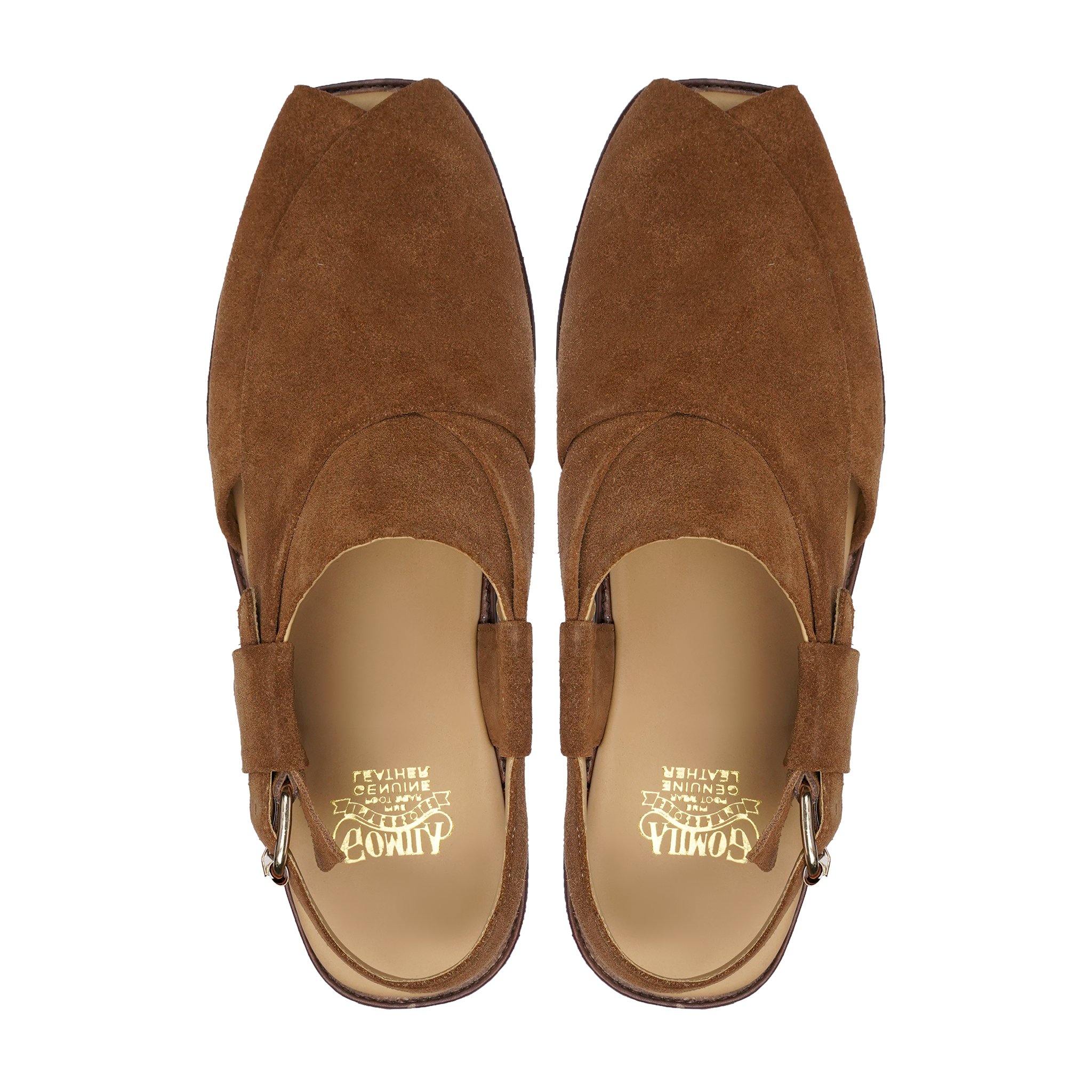 Wakana - Men's Camel Kid Suede Sandal - Image 3