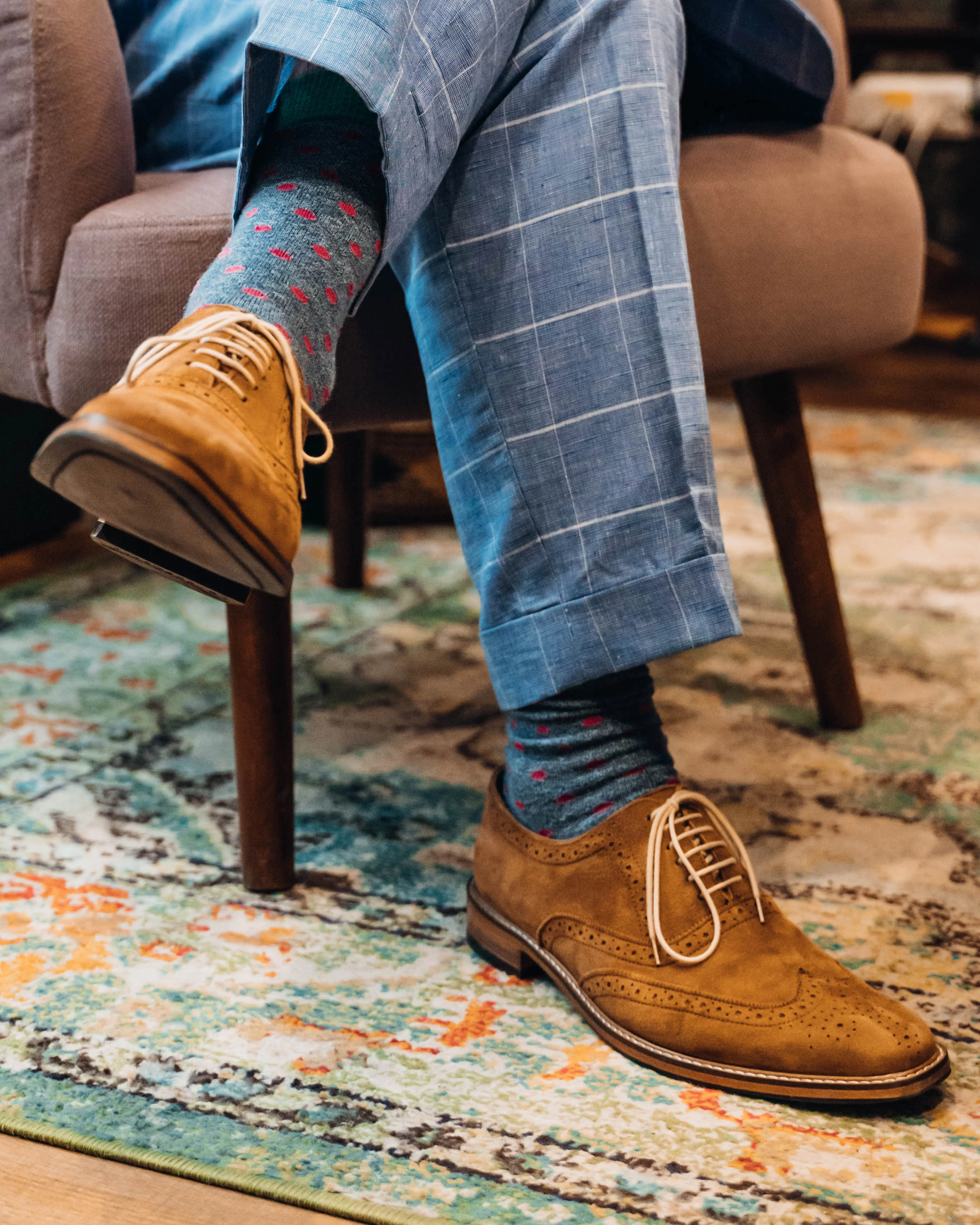 Ptuj - Men's Camel Kid Suede Oxford Shoe - Image 4
