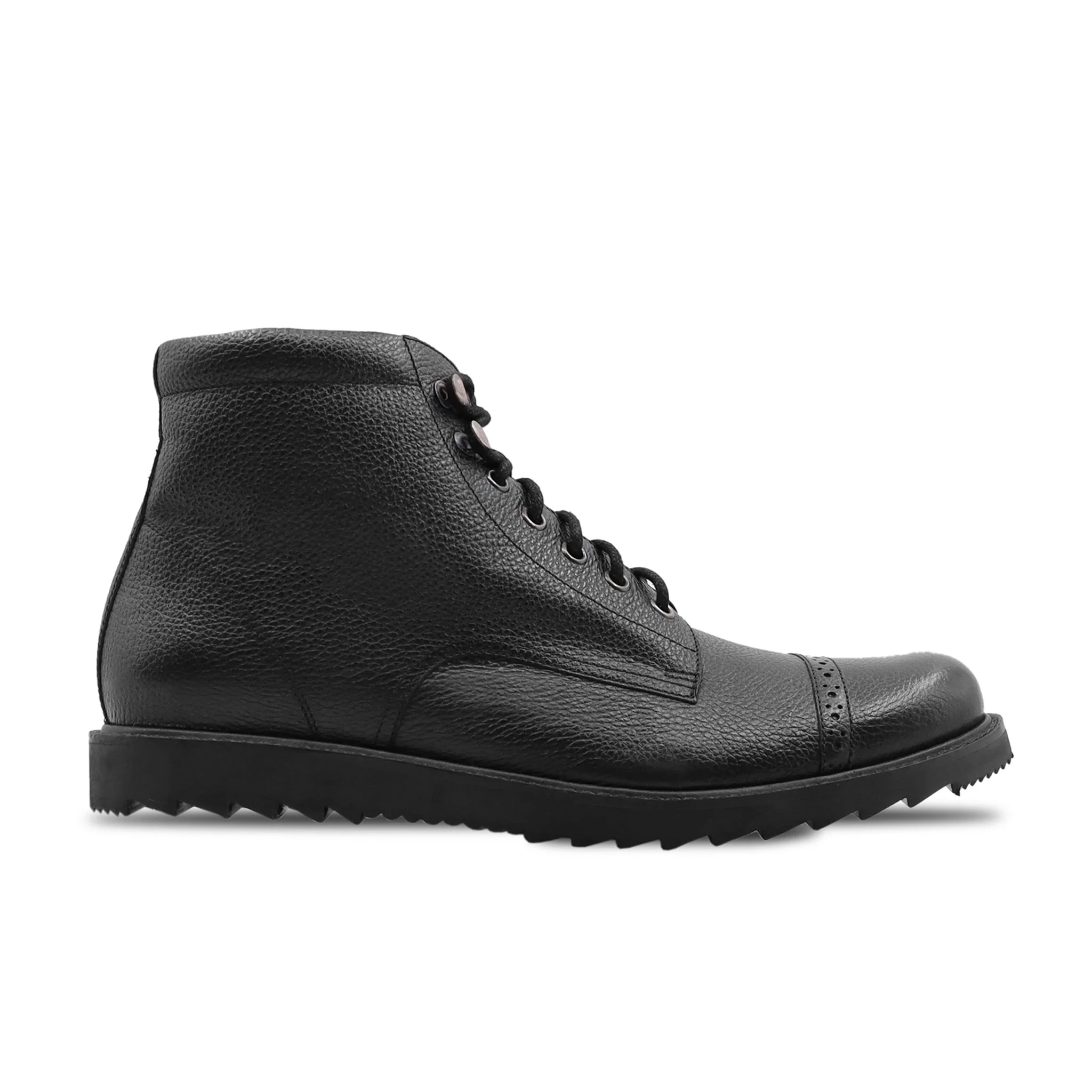 Qagar - Men's Black Pebble Grain Leather Boot - Image 2