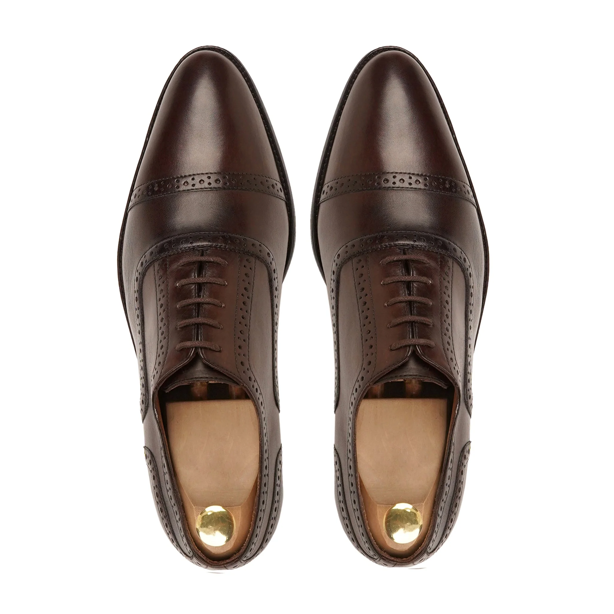 Richmond - Men's Dark Brown Calf Leather Oxford Shoe - Image 3
