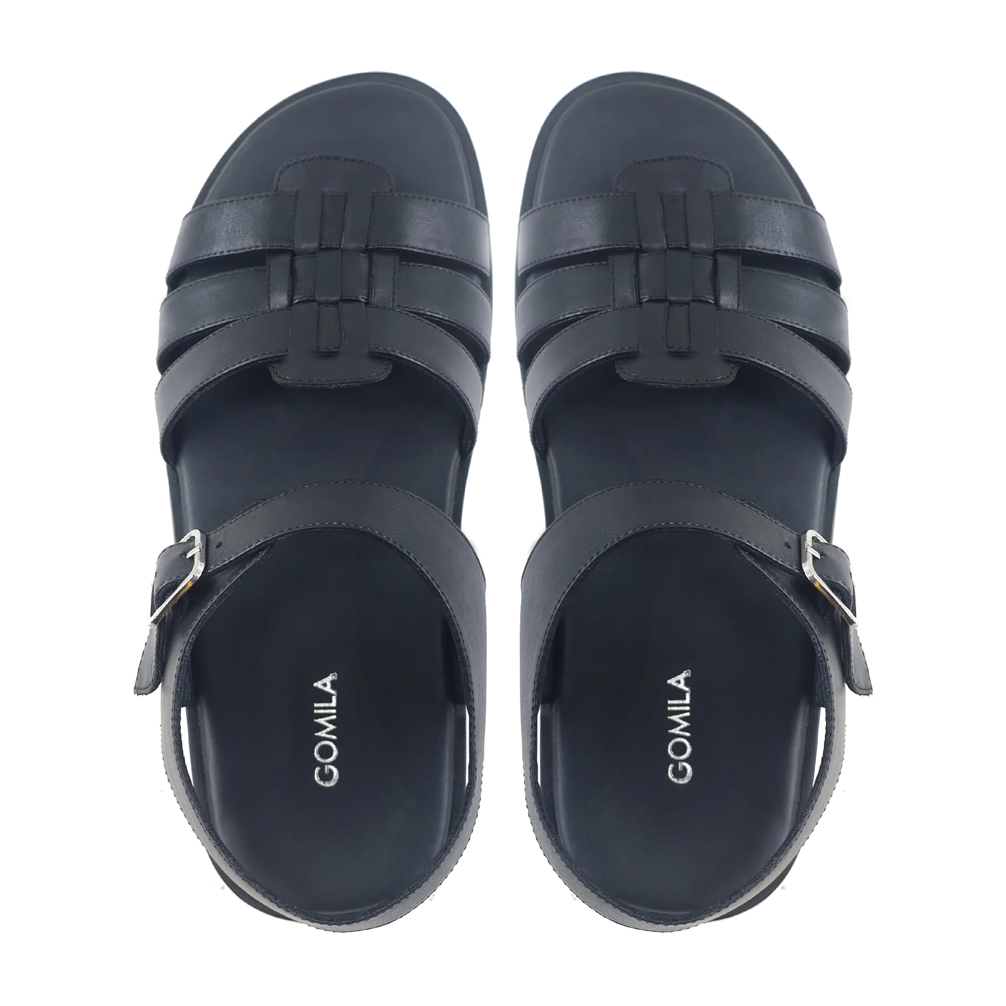 Robert - Men's Black Calf Leather Sandals - Image 3