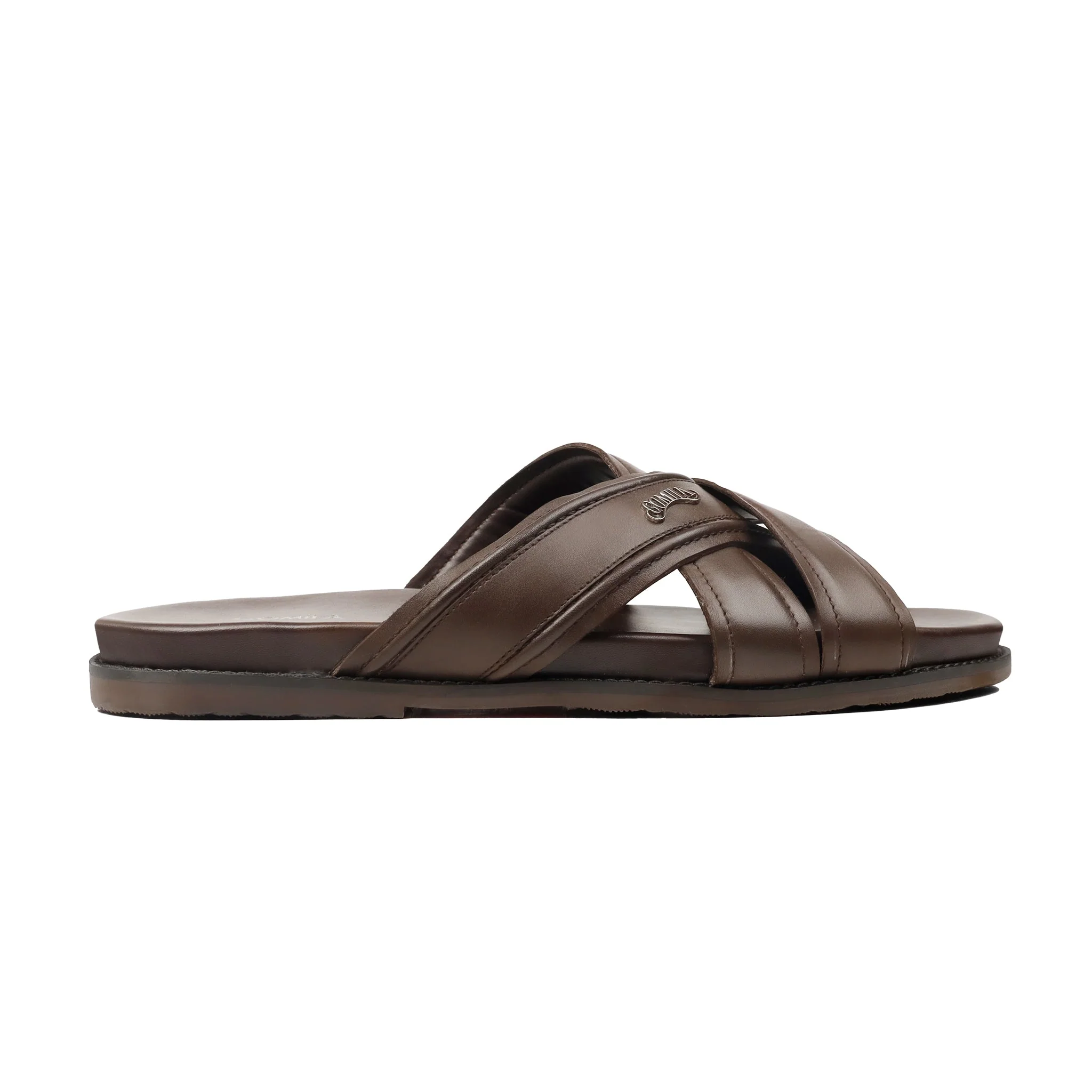 Sabbia - Men's Dark Brown Calf Leather Slipper - Image 2