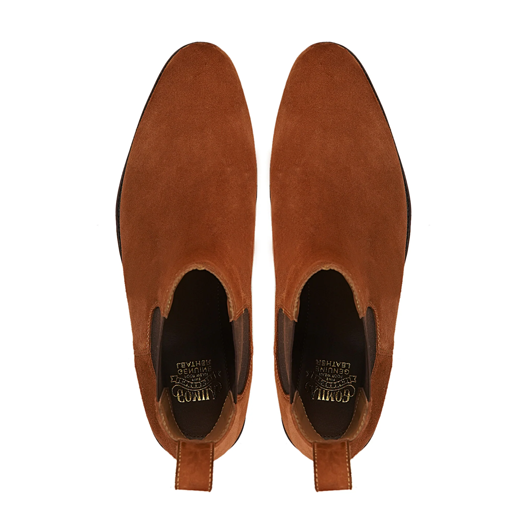 Saku - Men's Orange Tan Kid Suede Chelsea Boot - Image 3