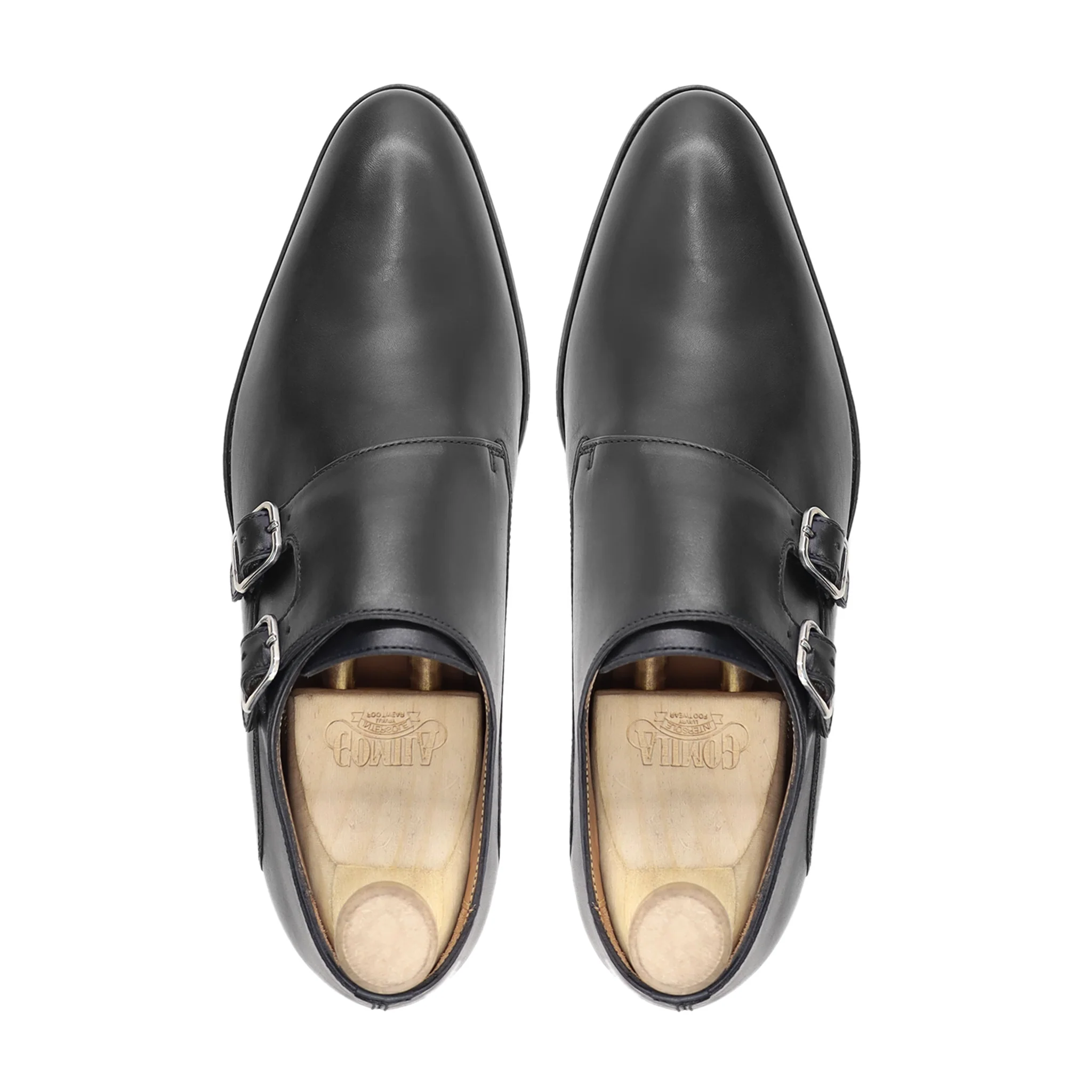 Salamina - Men's Black Calf Leather Double Monkstrap - Image 3