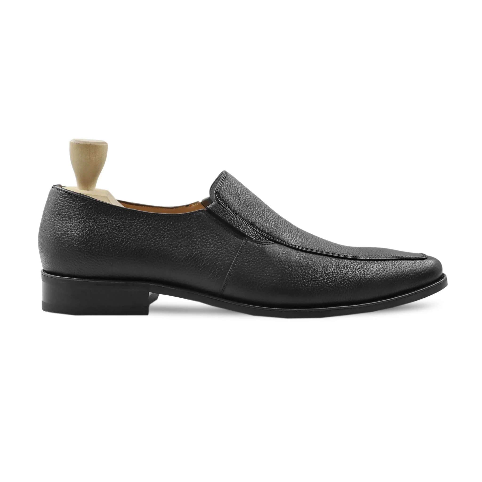 Saransk - Men's Black Pebble Grain Leather Loafer - Image 2