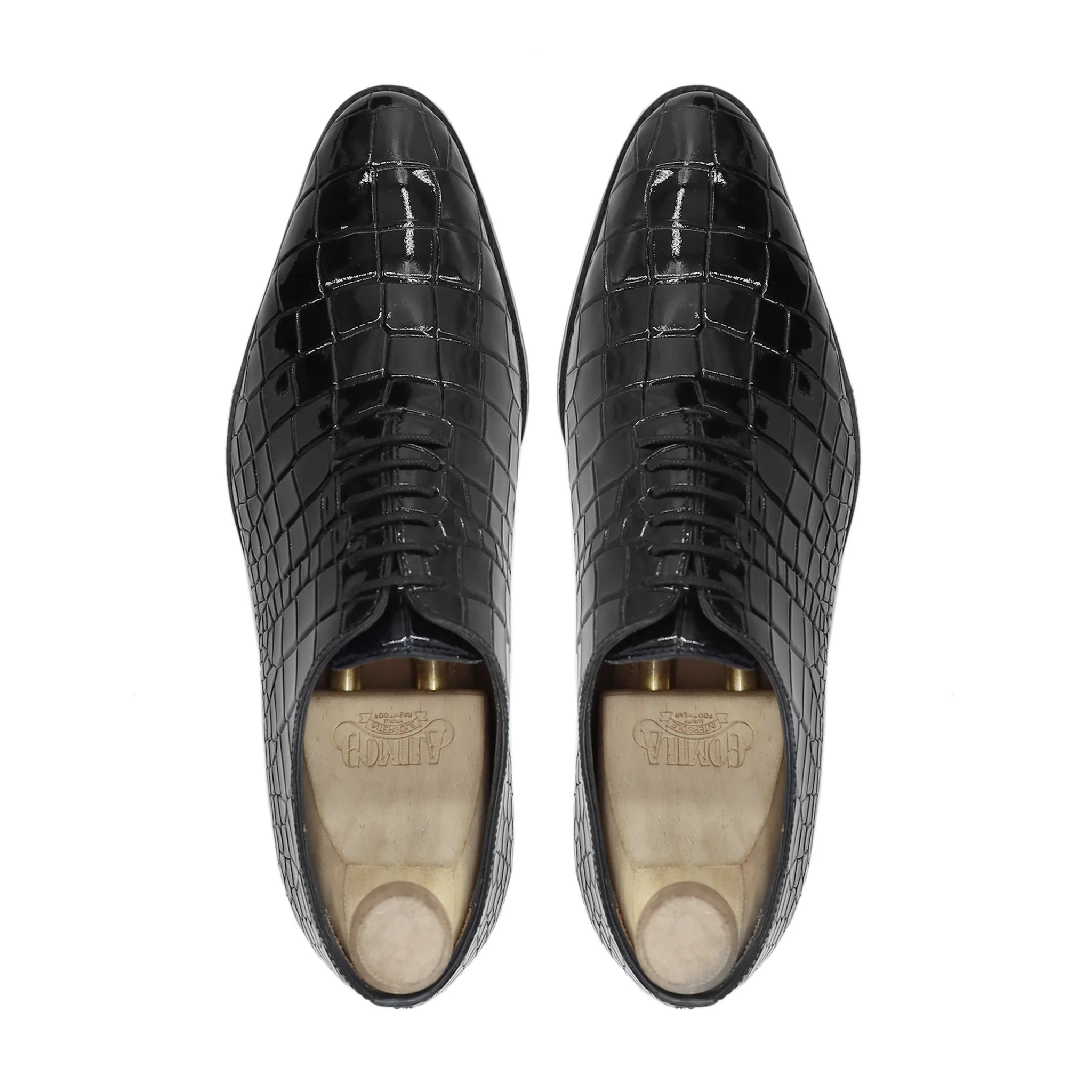 Sarat - Men's Black Patent Leather Wholecut Shoe - Image 3