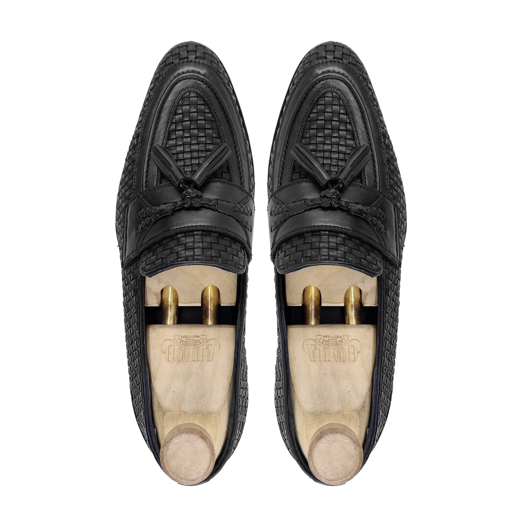 Seiji - Men's Black Hand Woven Leather Loafer - Image 3