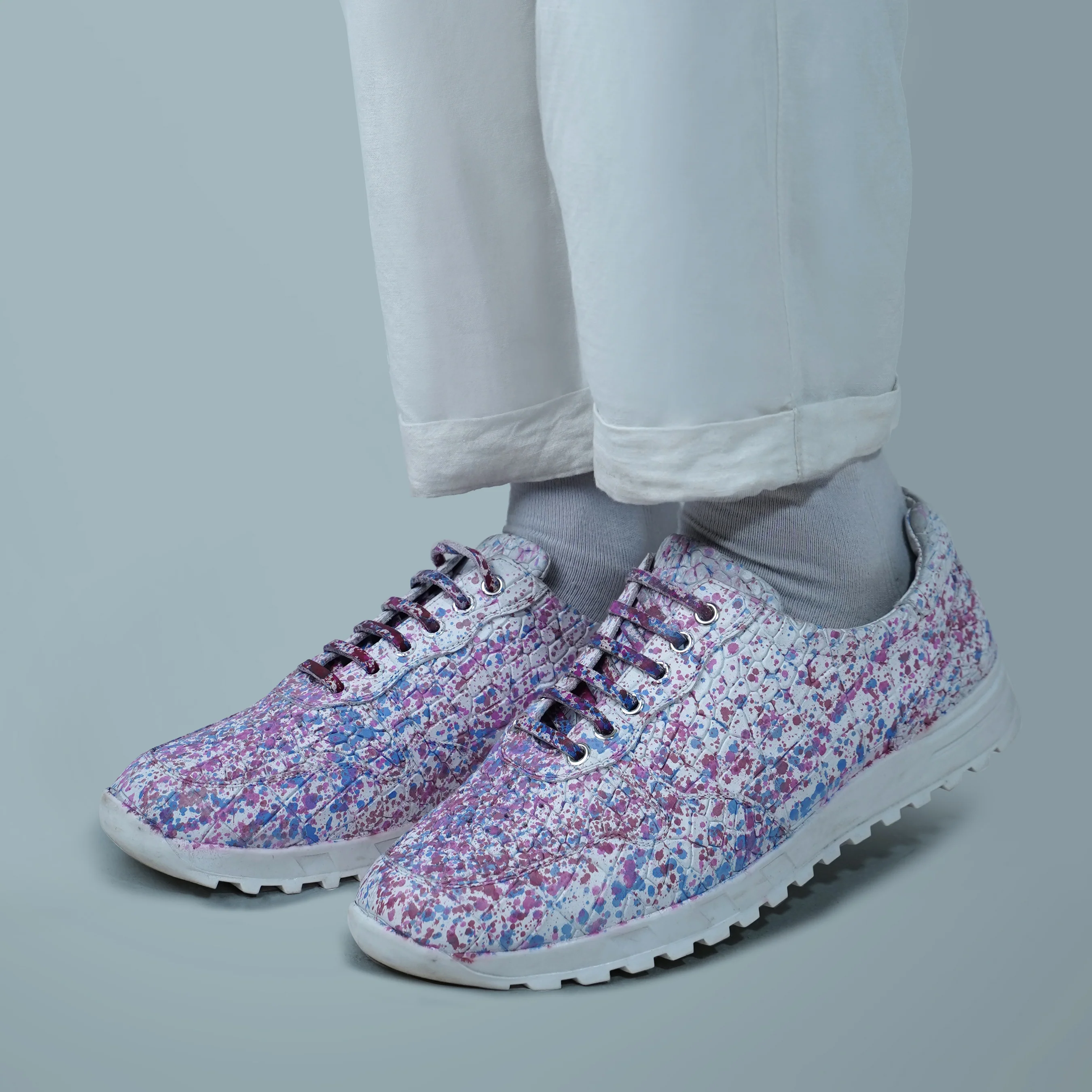 Shawn - Men's Multicolor Calf Leather Jogger - Image 4