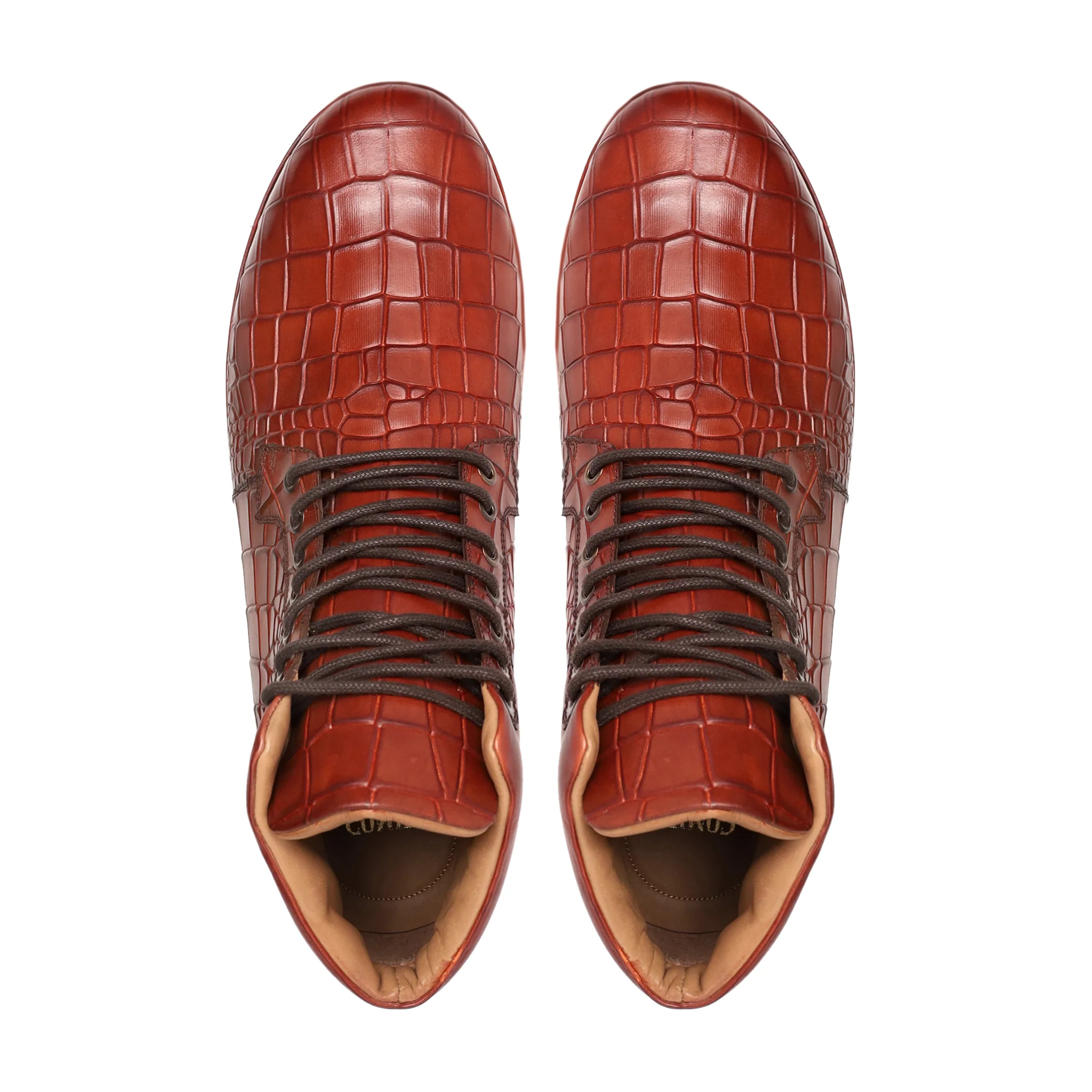 Shepry - Men's Orange Tan Calf Leather Jogger - Image 3