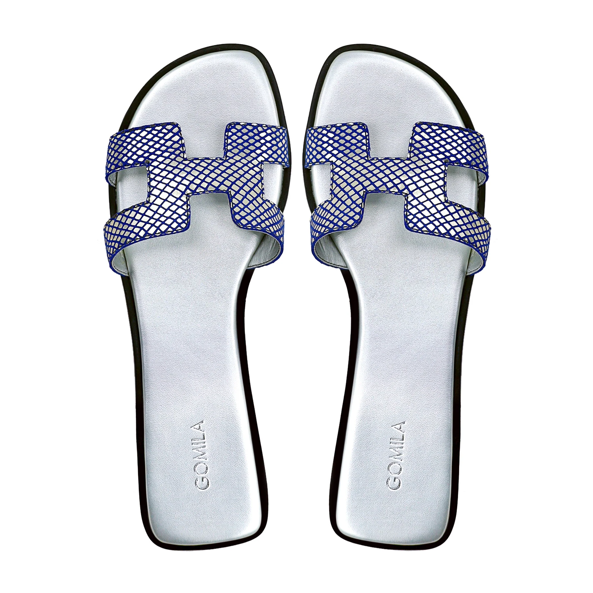 Stephanie - Women's Blue and Golden Slipper - Image 3