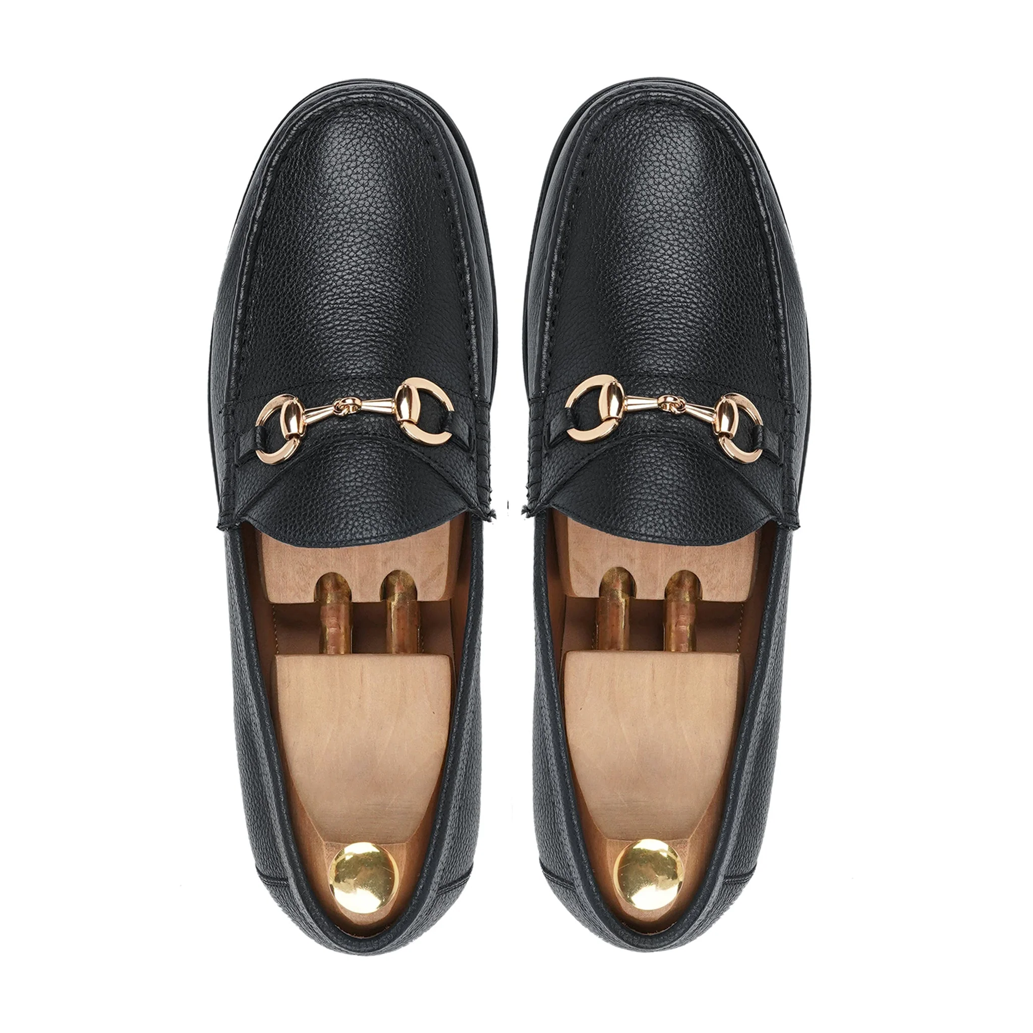 Tom - Men's Black Pebble Grain Leather Loafer - Image 3