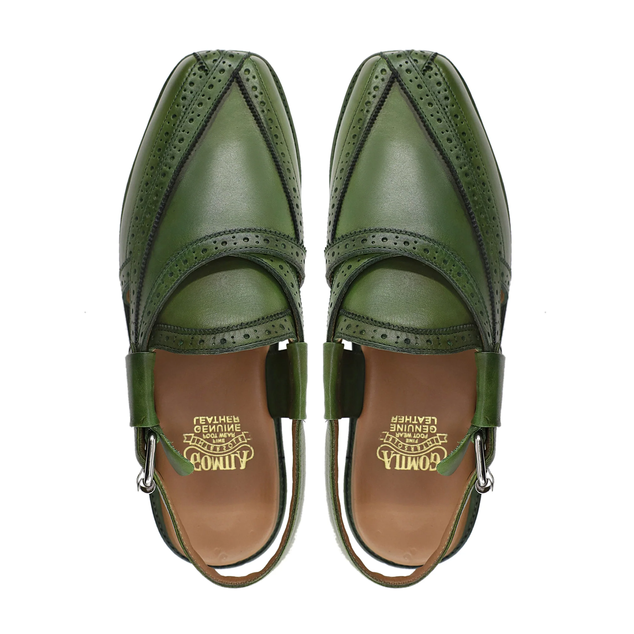 Tomari - Men's Green Calf Leather Sandal - Image 3