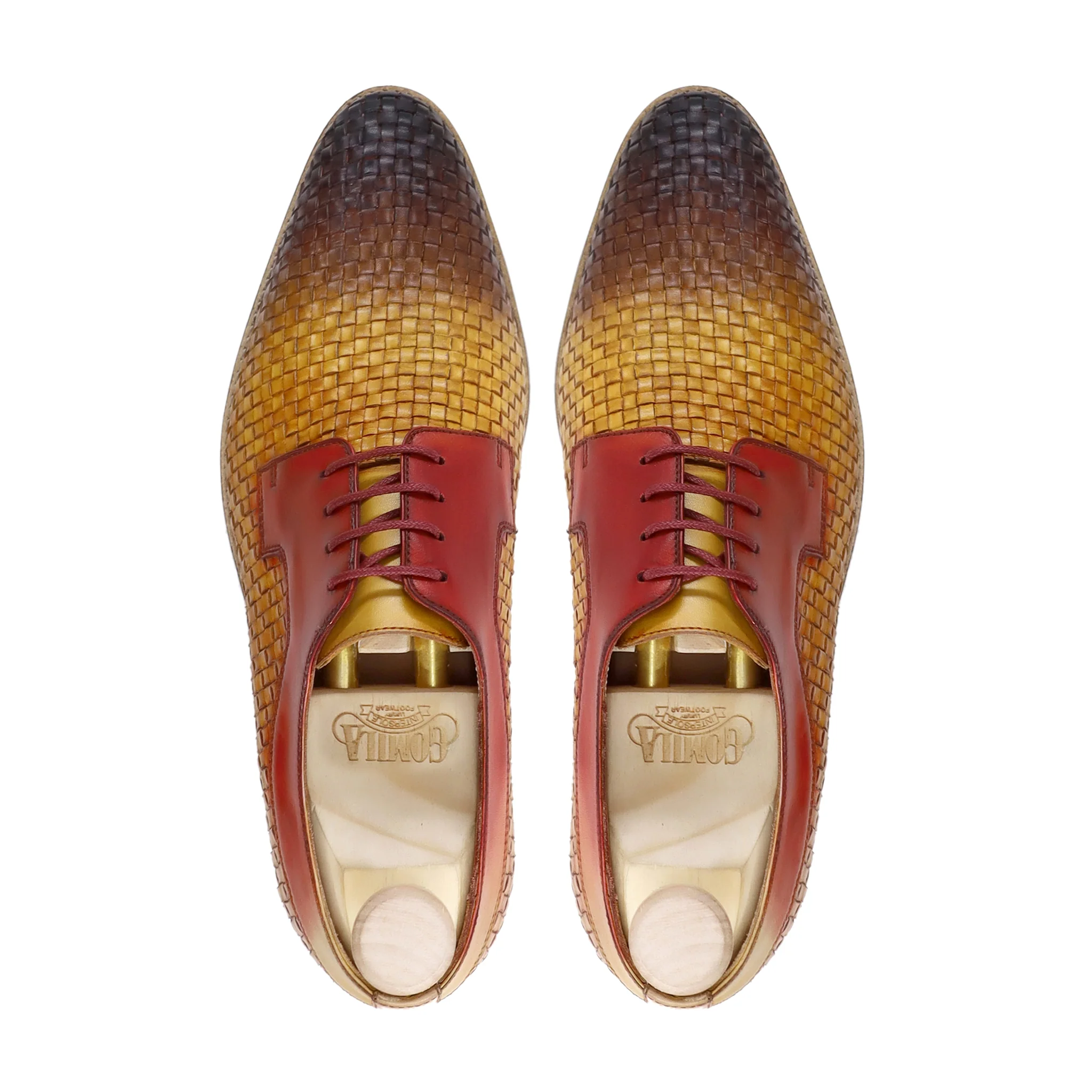 Tonio - Men's Multicolor Calf and Hand Woven Calf Leather Derby Shoe - Image 3