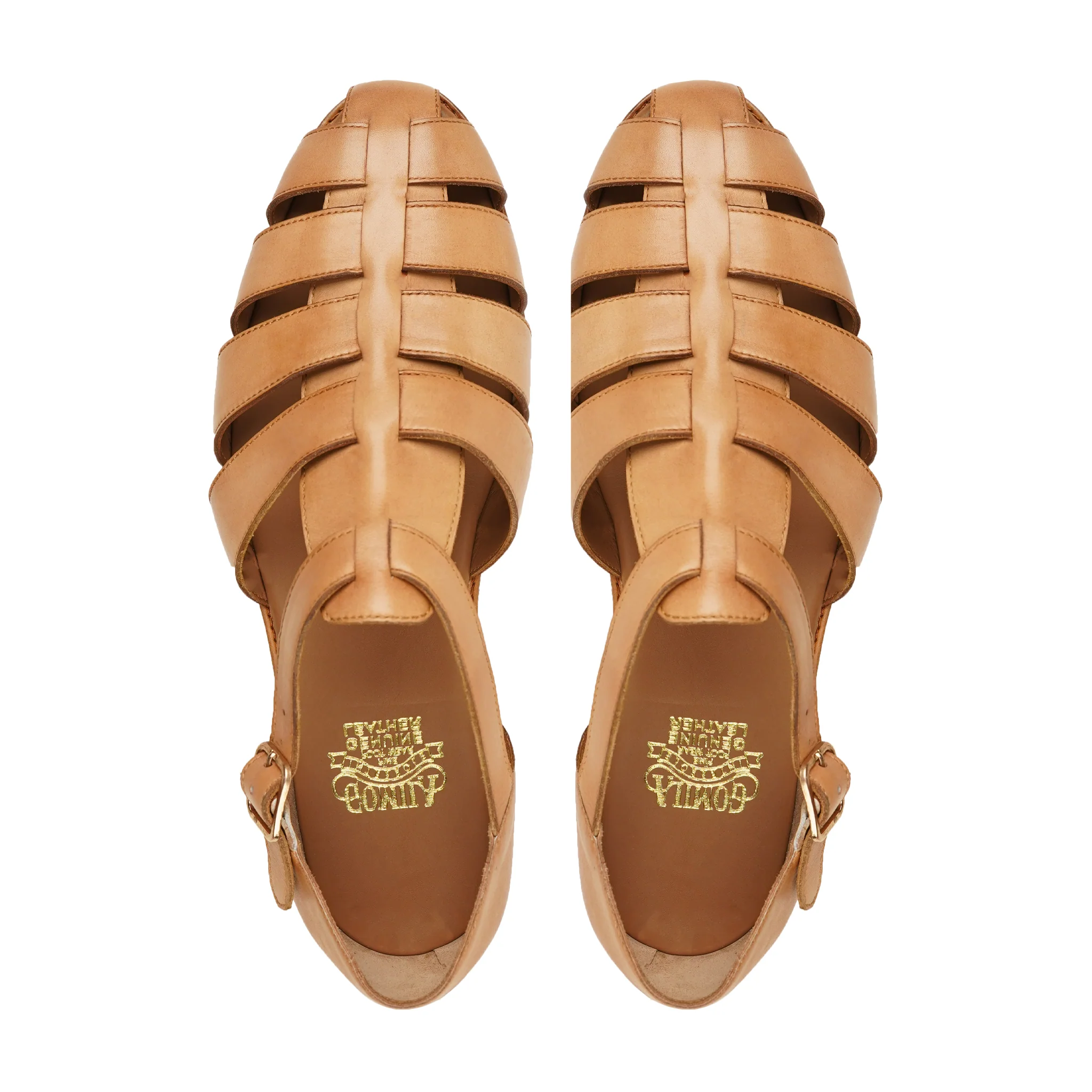 Tori - Men's Beige Calf Leather Sandal - Image 3
