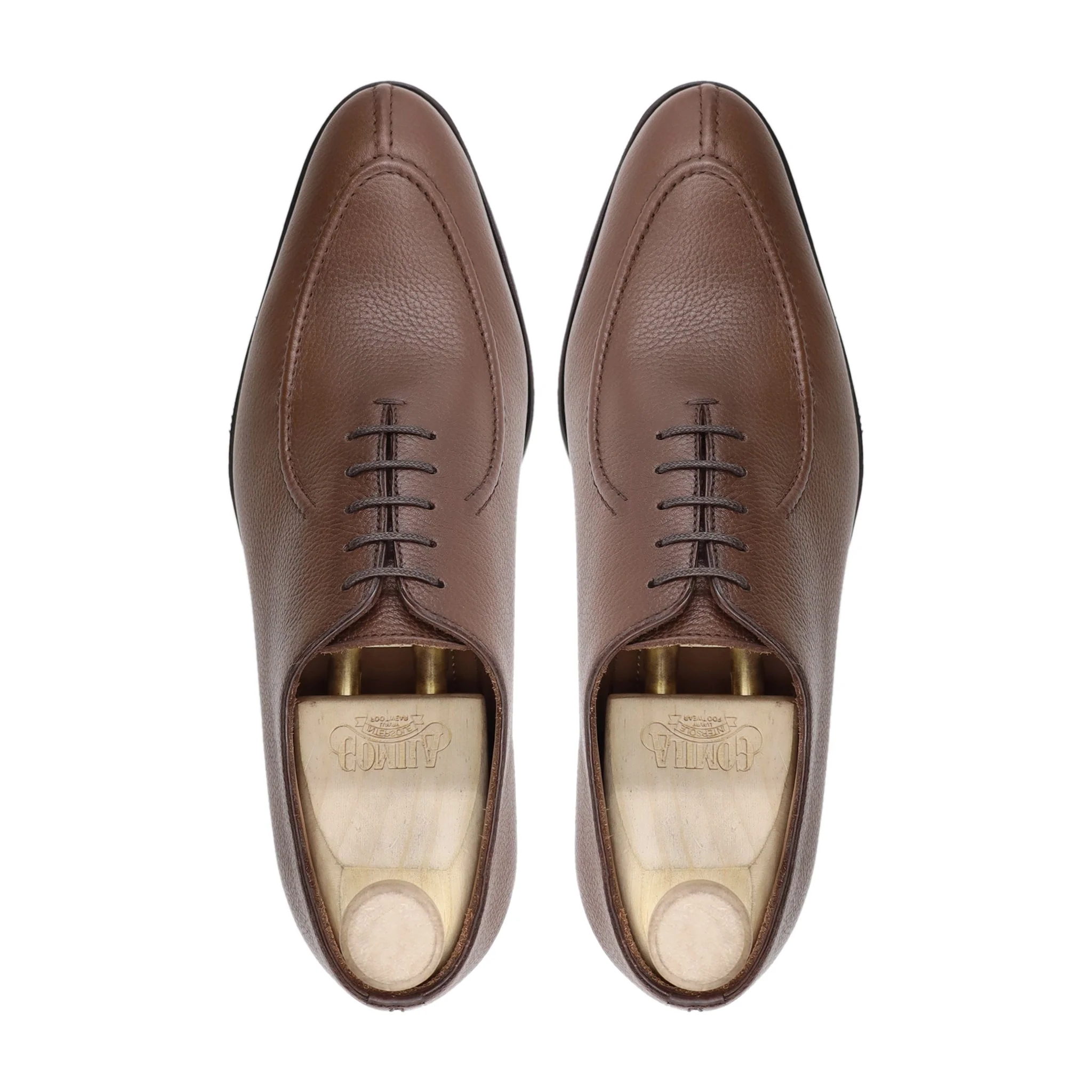 Torun - Men's Brown Pebble Grain Leather Wholecut - Image 3