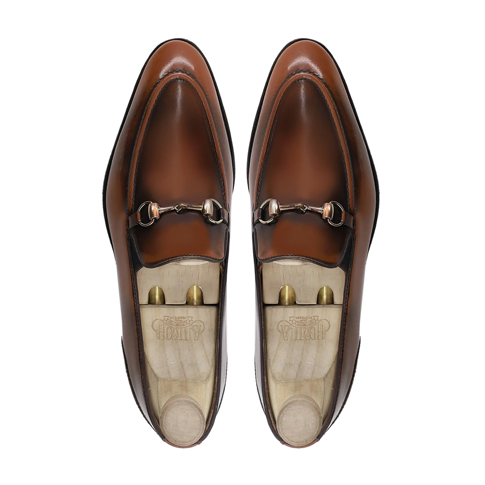 Tohiro - Men's Burnished Tan Brown Box Leather Loafer - Image 3