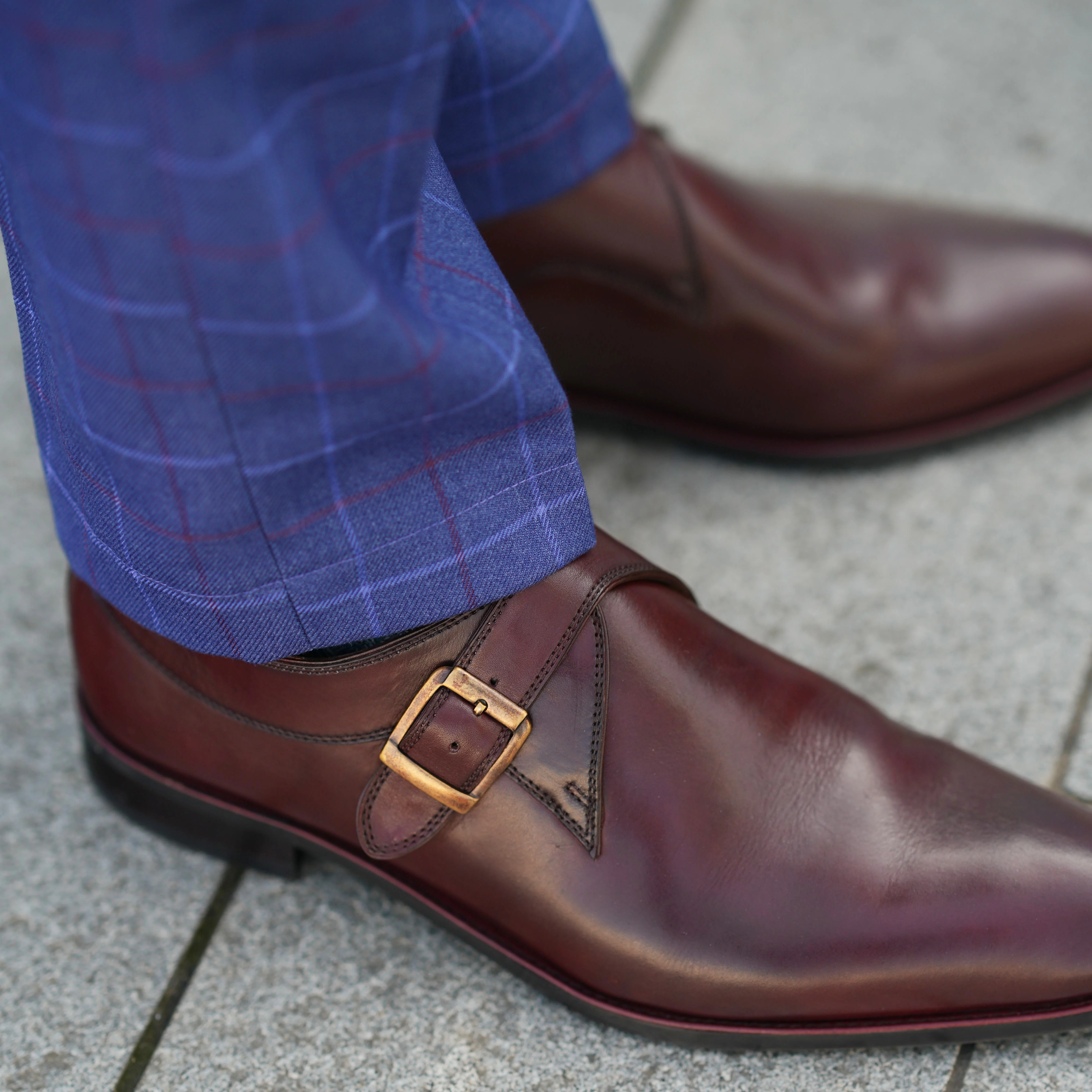 Trena - Men's Oxblood Calf Leather Single Monkstrap - Image 8