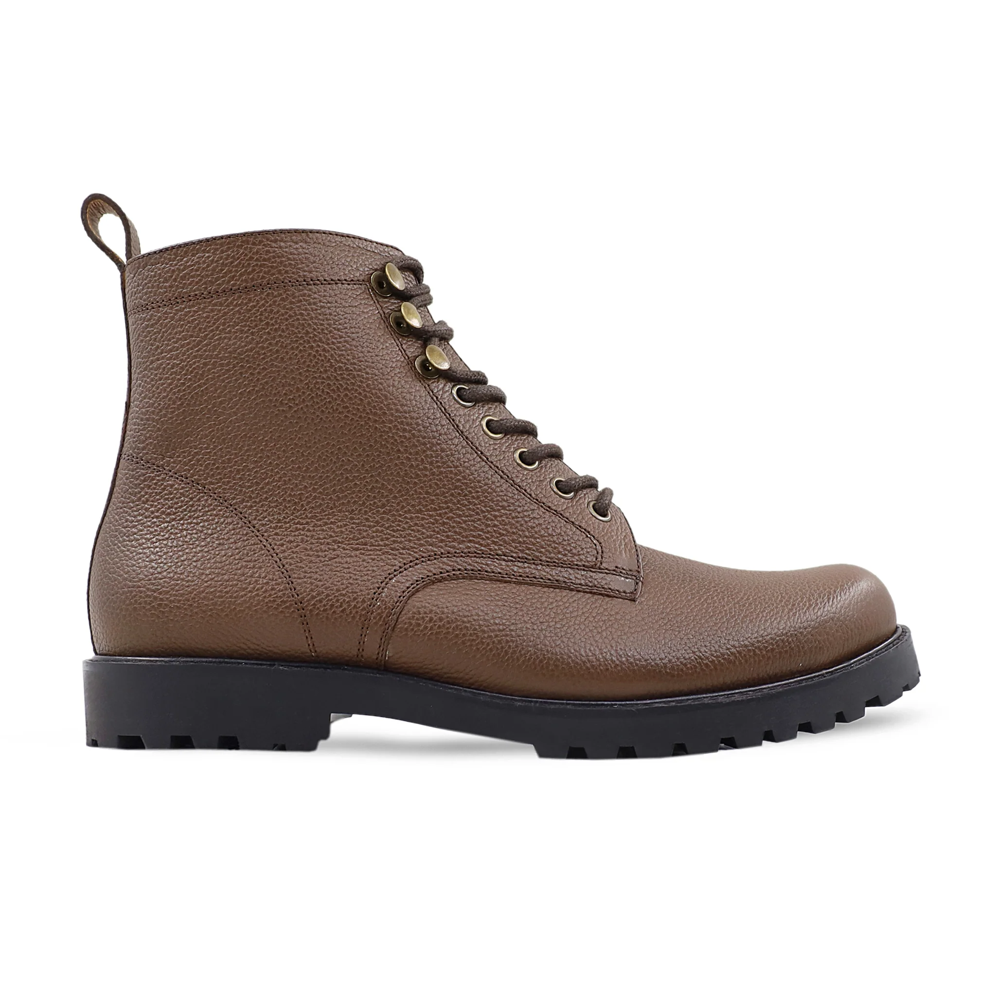 Tyron - Men's Brown Pebble Grain Leather Boot - Image 2