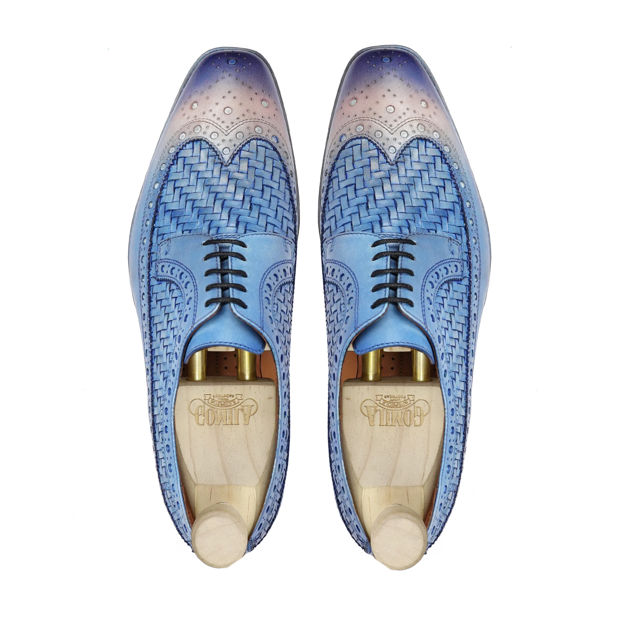 WARDEN - LIGHT BLUE WOVEN DERBY - Image 3