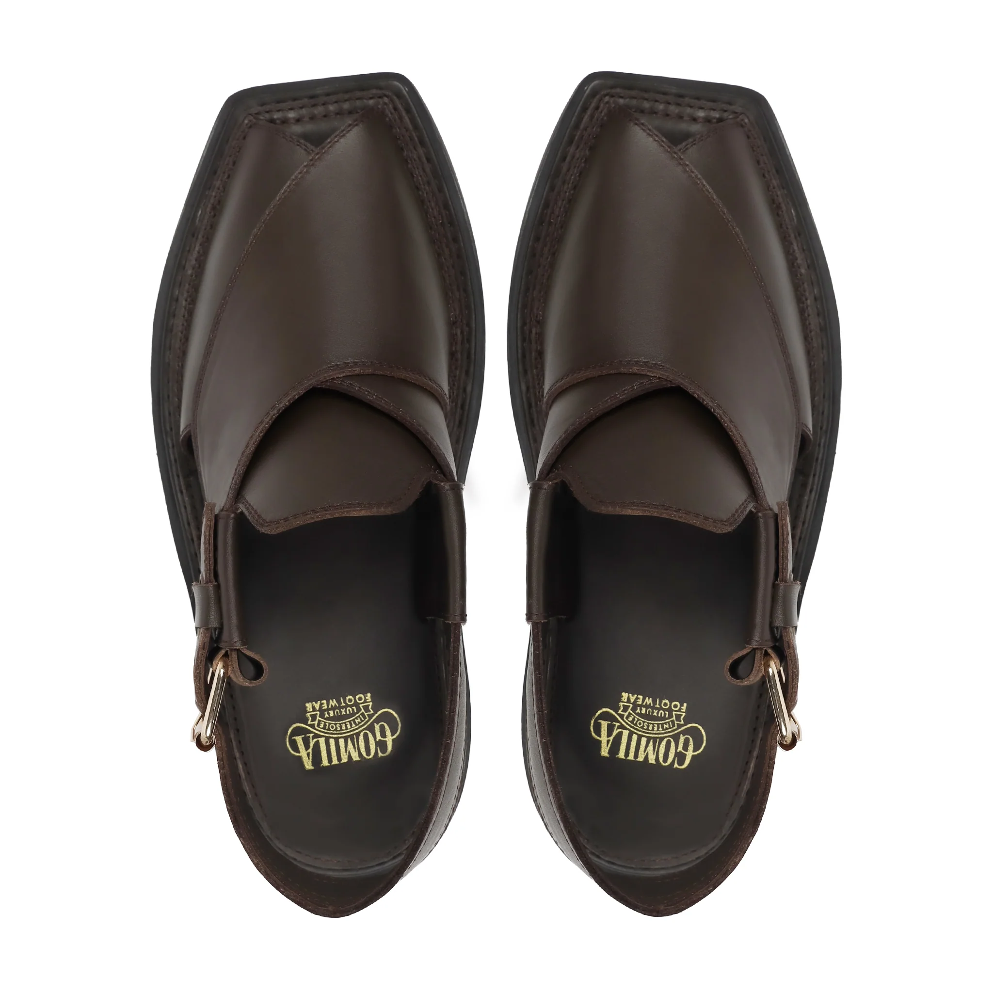 Vezno - Men's Dark Brown Calf Leather Sandal - Goodyear Welted - Image 3