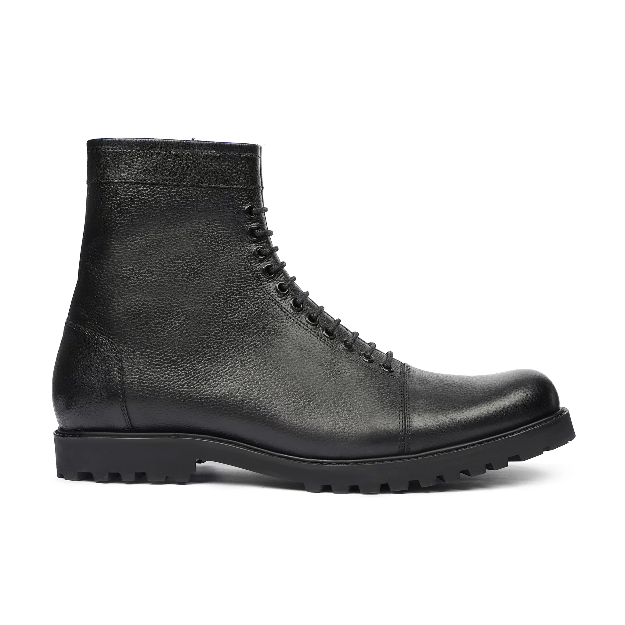 Winston - Men's Black Pebble Grain Leather Boot - Image 2