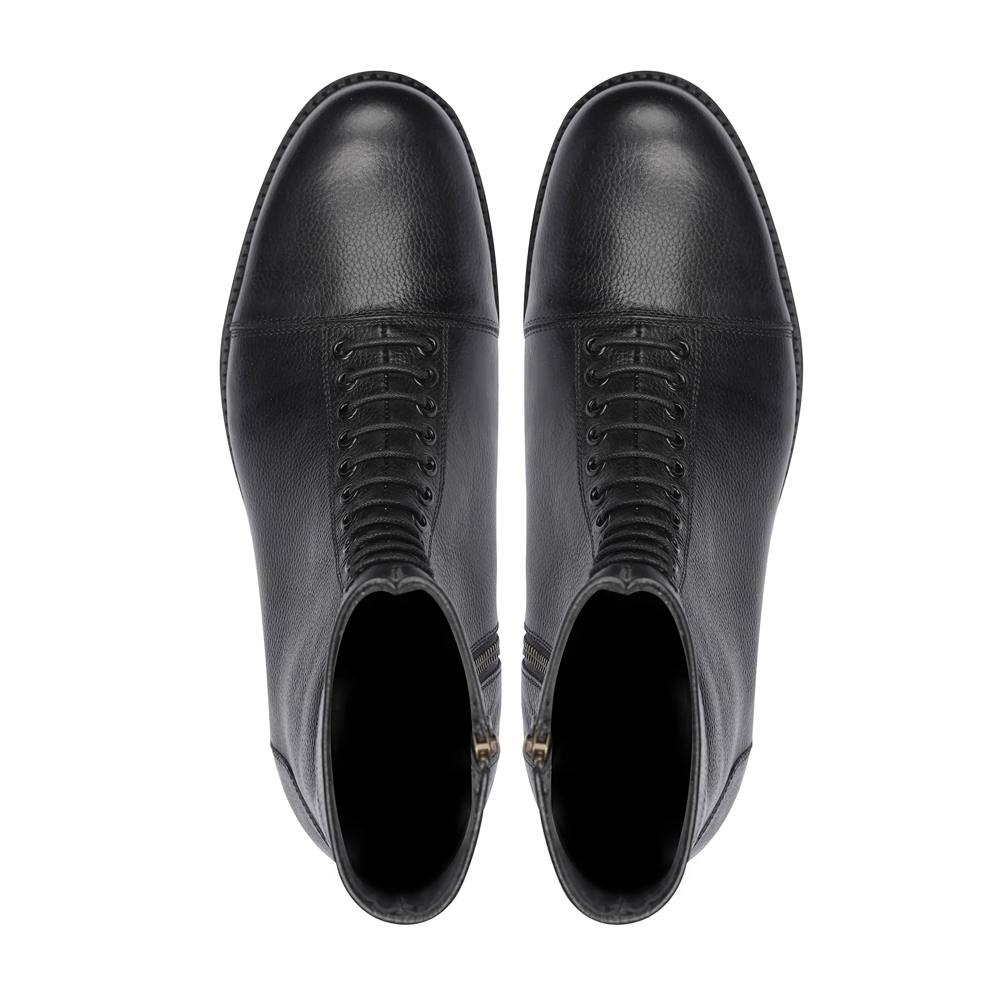 Winston - Men's Black Pebble Grain Leather Boot - Image 3