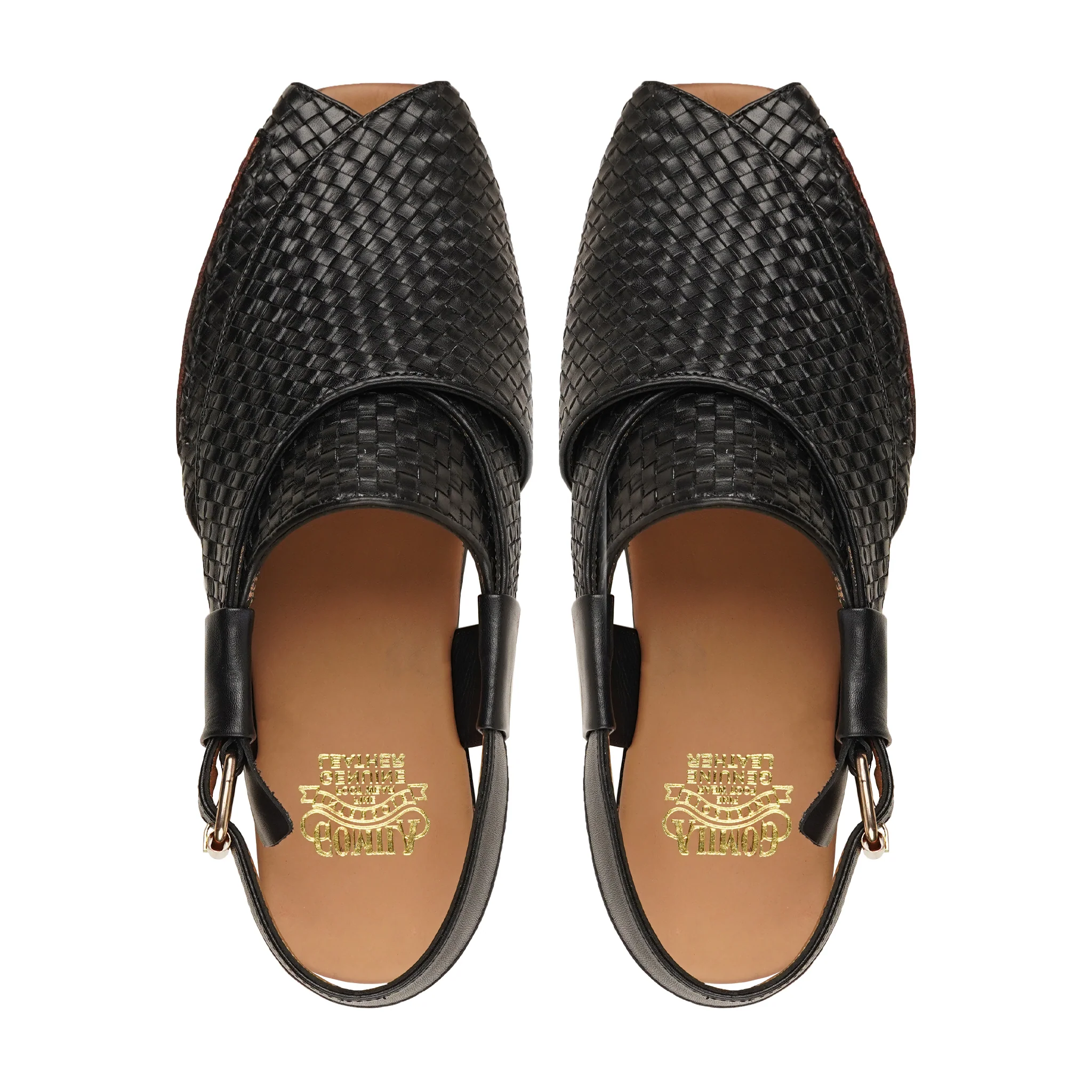 Hide - Men's Black Hand Woven Calf Leather Sandal - Image 3