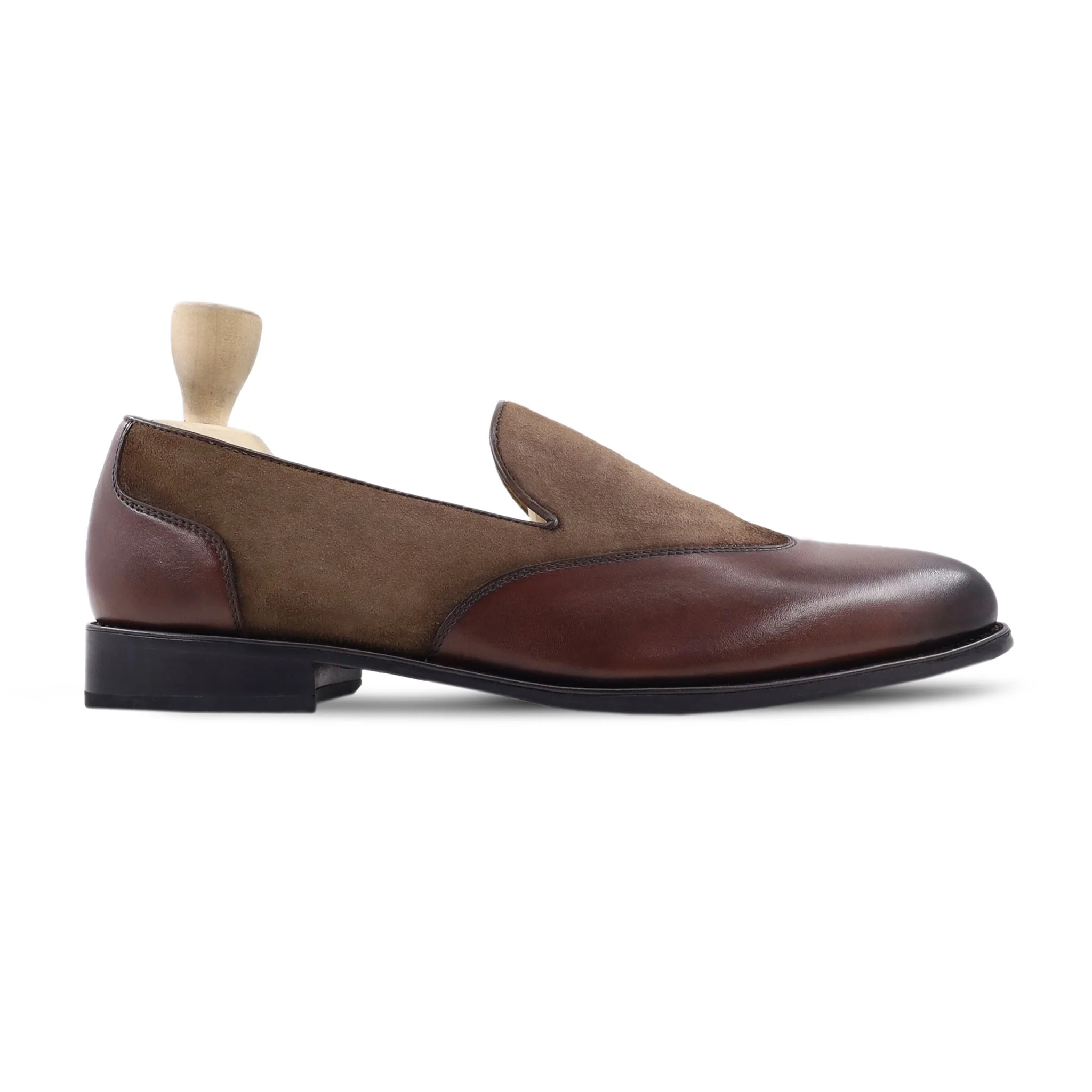 Yadira - Men's Dark Brown Kid Suede and Calf Leather Loafer - Image 2