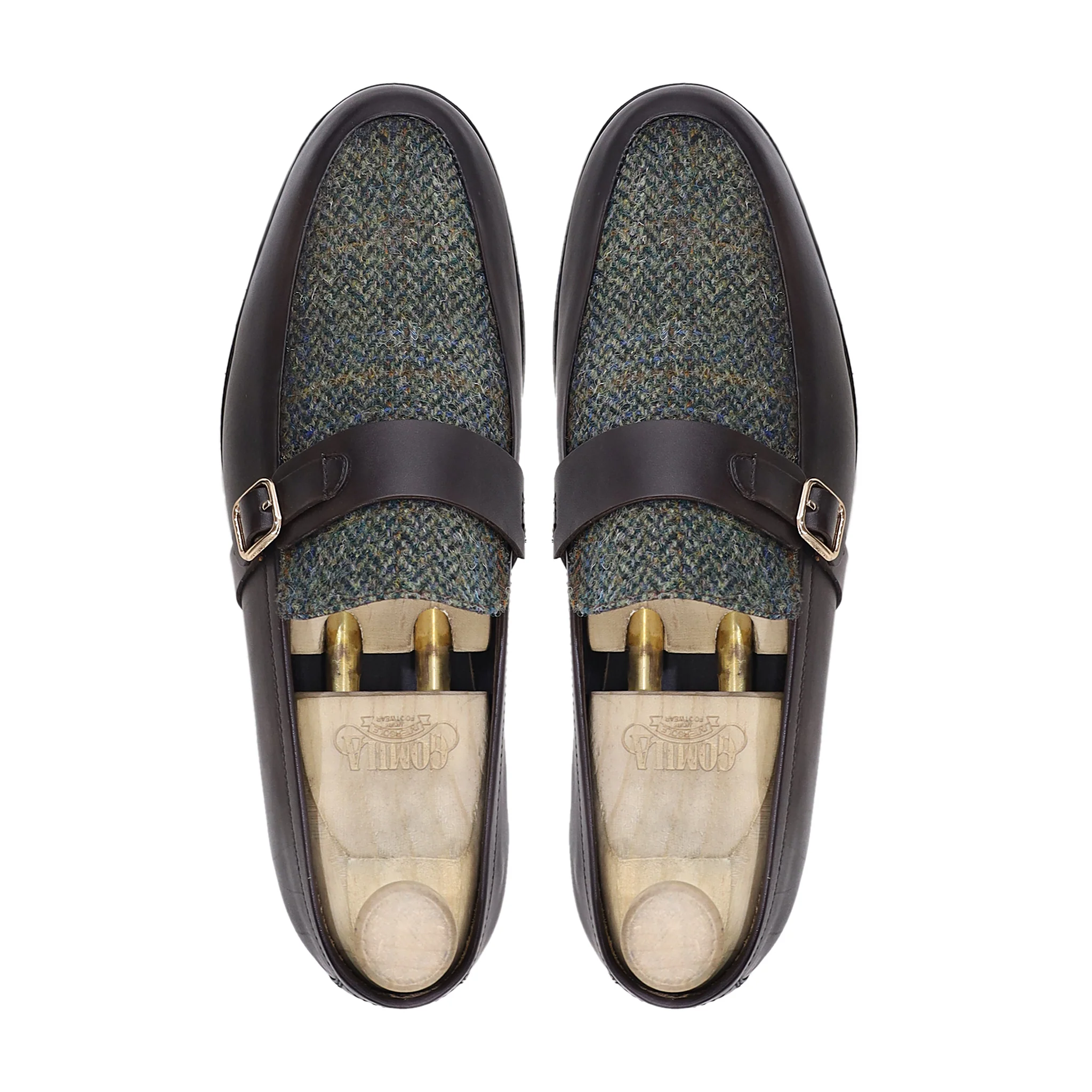 Yulisa - Men's Dark Brown Calf Leather and Harris Tweed Loafer - Image 3
