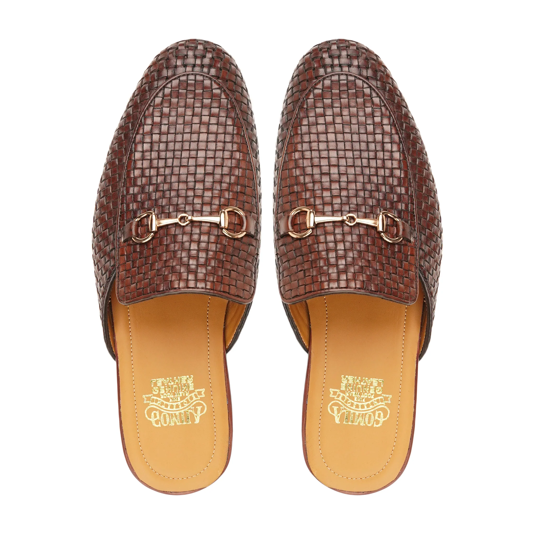 Akane - Men's Burgundy Hand Woven Calf Leather Slipper - Image 3