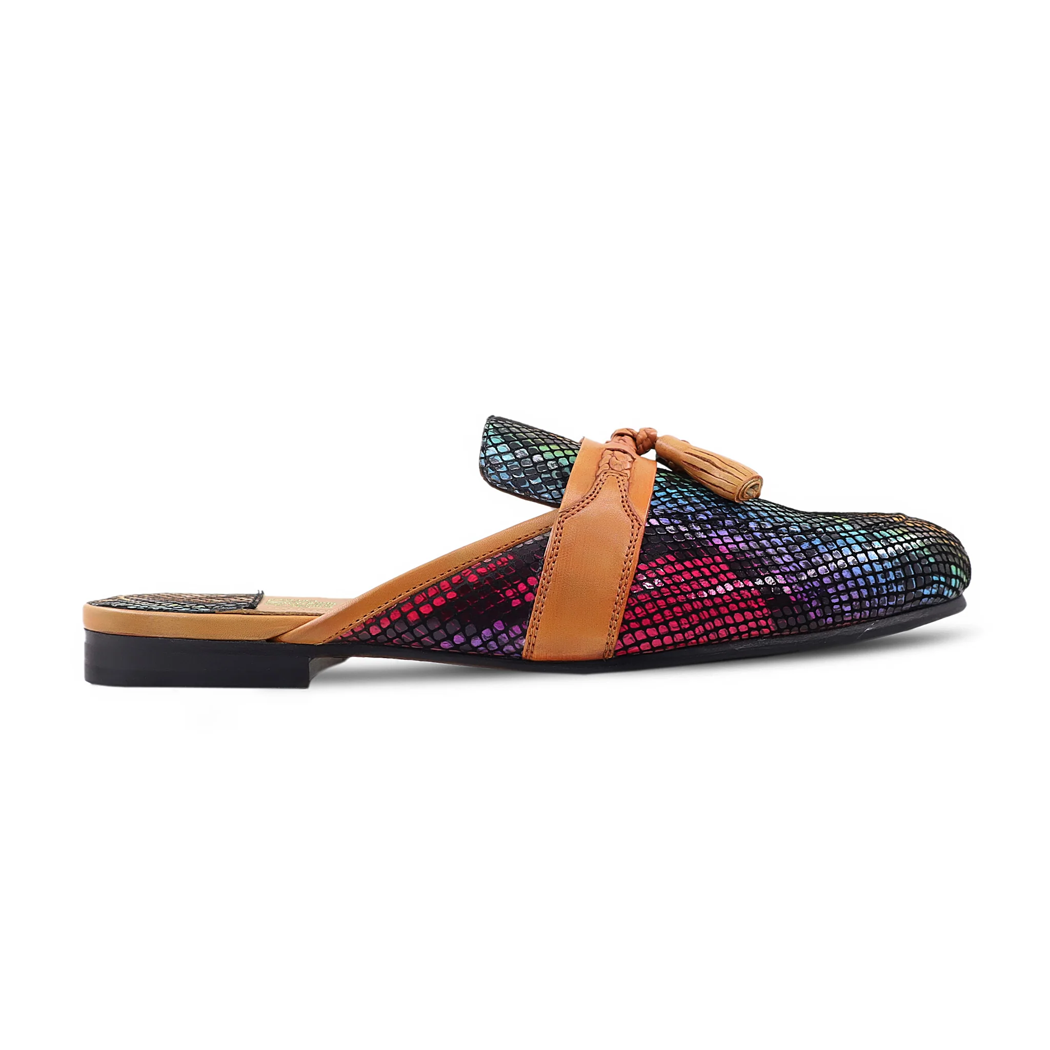 Zoie - Men's Rainbow Printed Leather Slipper - Image 2